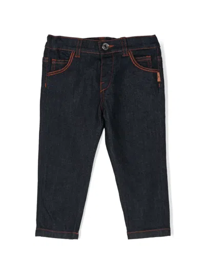 Missoni Babies' Logo-patch Mid-rise Slim-cut Jeans In Blue