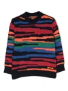 Missoni Logo-patch Striped Sweatshirt In Black