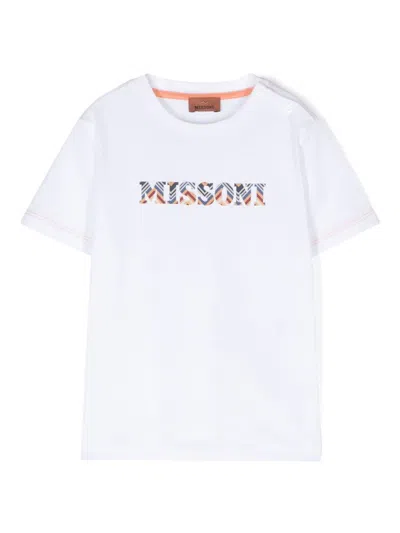 Missoni Babies' Logo-patch T-shirt In White