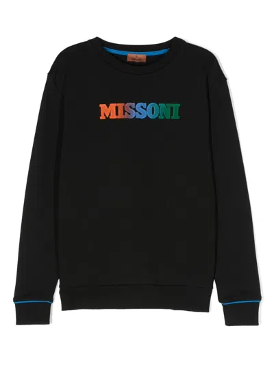 Missoni Logo-print Cotton-jersey Sweatshirt In Schwarz