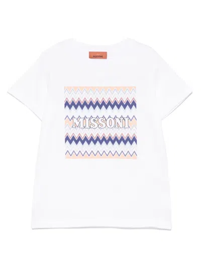 Missoni T-shirt Mit Logo-print In Weiss