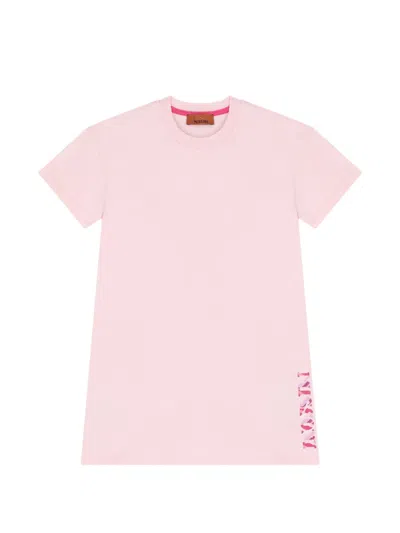 Missoni Kids' Logo Print Dress In Pink