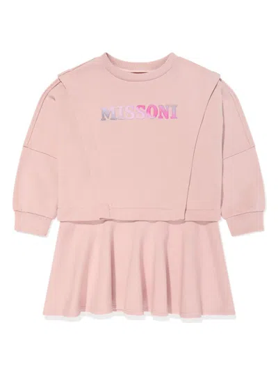 Missoni Kids' Logo-print Dress In Pink