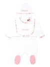 Missoni Pink Babygrow Set For Baby Girl With Logo In White