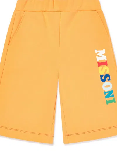 Missoni Kids' Logo-print Shorts In Orange