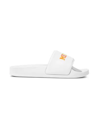 Missoni Kids' Logo-print Slides In White