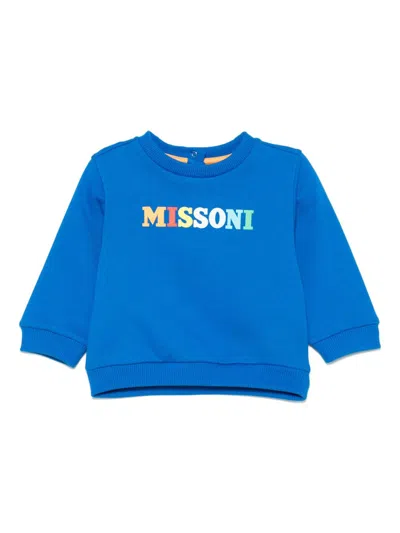 Missoni Babies' Logo-print Sweatshirt In Blue