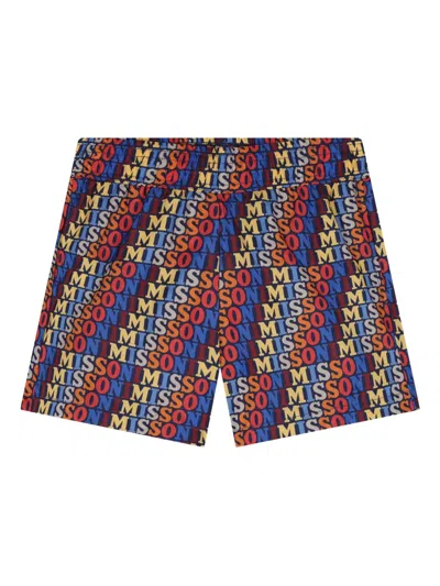 Missoni Kids' Logo-print Swim Shorts In Multi