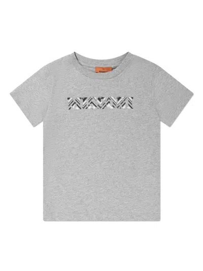 Missoni Kids' Logo-print T-shirt In Grey