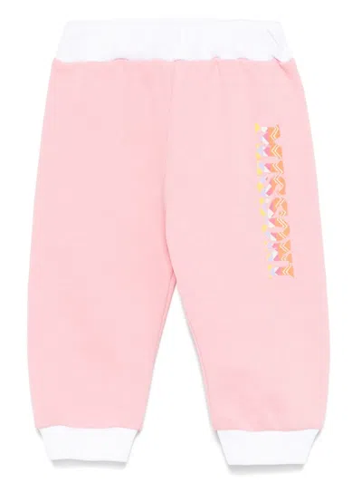 Missoni Babies' Logo-print Track Pants In Pink