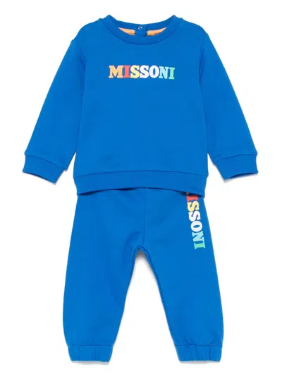 Missoni Babies' Logo-print Tracksuit In Blue