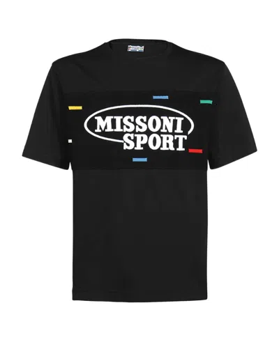 Missoni Logo Printed Crewneck T-shirt In Black
