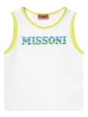Missoni Logo-printed Sleeveless T-shirt In White