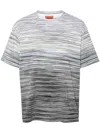 Missoni Slub Cotton Jersey T-shirt In Grey Multicoloured