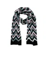 Missoni Zig-zag Pattern Knitted Scarf In Black