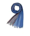 Missoni Logo Striped Scarf In Blue
