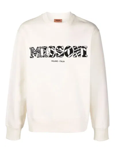 Missoni Logo Sweatshirt In Neutral
