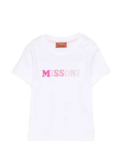 Missoni Babies' Logo T-shirt In White