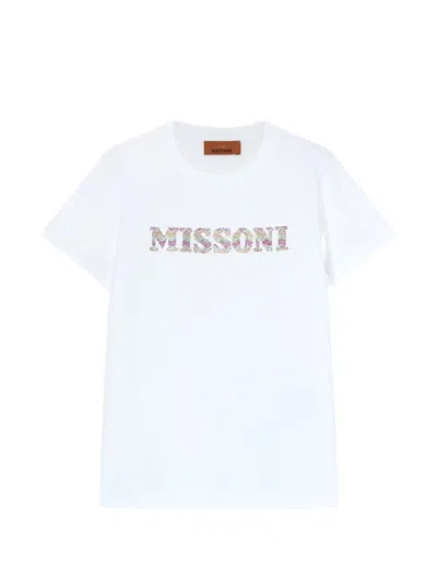 Missoni Kids' Logo T-shirt In White