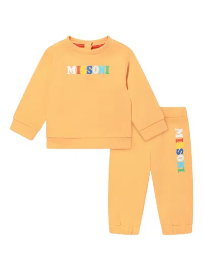 Missoni Babies' Logo Tracksuit In Orange