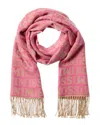 Missoni Logo Wool-blend Scarf In Pink