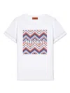 Missoni Logo Zigzag-print T-shirt In White