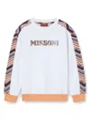 Missoni Logo Zip-zag Print Sweatshirt In White