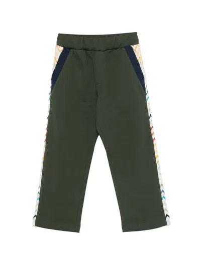 Missoni Kids' Logo-embroidered Track Pants In Green