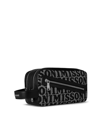 Missoni Logo-jacquard Clutch In Black