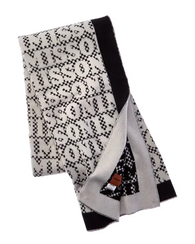 Missoni Logomania Wool-blend Throw In Gray