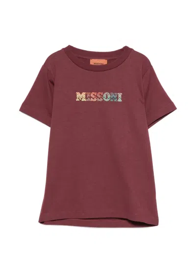 Missoni Kids' Logo-print Cotton T-shirt In Multi