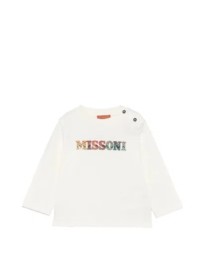 Missoni Babies' Logo-print Long-sleeve T-shirt In Neutral