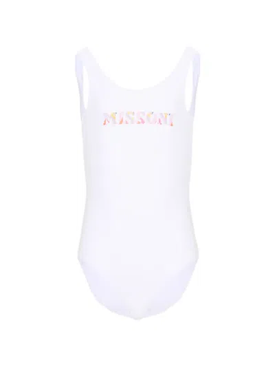 Missoni Logo-print Swimsuit In White