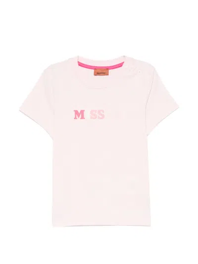 Missoni Babies' Logo-print T-shirt In Pink