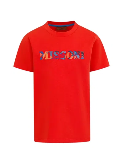 Missoni Babies' Logo-print T-shirt In Red