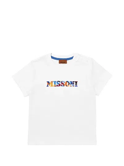 Missoni Babies' Logo-print T-shirt In White