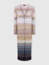 Missoni Long Buttoned Cardigan In Viscose Blend In Multi