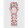 Missoni Long Caftan Cover-up With Micro Pixel-effect Zigzag Pattern In Multi