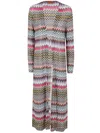 Missoni Zigzag Long Cardigan In Ci Multi Black Basf