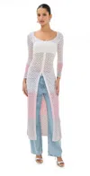 Missoni Long Cardigan Dégradé Beige/pink/creamy In Dégradé Beige/pink/creamy