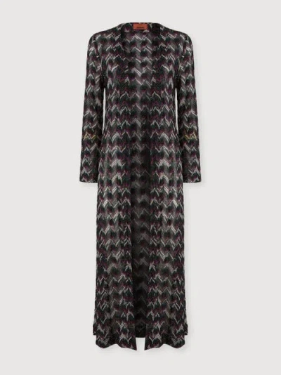 MISSONI MISSONI LONG CARDIGAN IN EMBROIDERED LACE