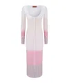 Missoni Long Cardigan In Gradient Chevron Viscose In Pink
