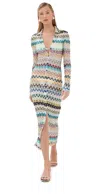 Missoni Slim Fit Cardigan Mit Gestreiftem Spitzenkragen In Multi Blue/brown/yellow