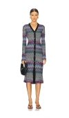 Missoni Crochet-knit Wool Cardigan In Multicolor Purple  Turquoise & Pink With