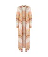 Missoni Multicolor Long Dress With Decorative Sequins And Zig Zag Motif In Viscose Blend Woman In Nude