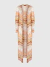 Missoni Multicolor Long Dress With Decorative Sequins And Zig Zag Motif In Viscose Blend Woman In Multicoloured