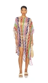 Missoni Mare Asymmetric Metallic Crochet-knit Kaftan In Multi