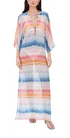 Missoni Long Cover Up In Multicolor Shaded Fuchsia