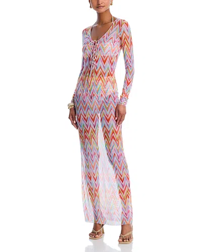 Missoni Kleid Mit Zickzackmuster In Blue