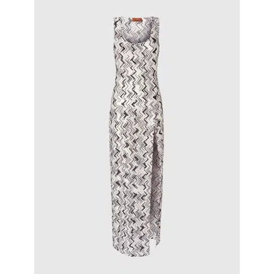 MISSONI MISSONI LONG COVER-UP DRESS IN SLUB ZIGZAG VISCOSE BLEND